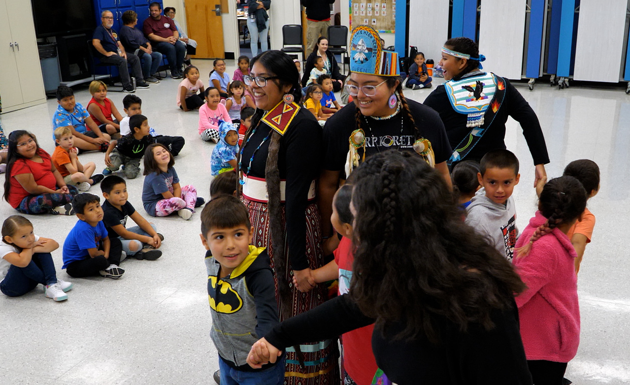  teens and kids in tribal dance